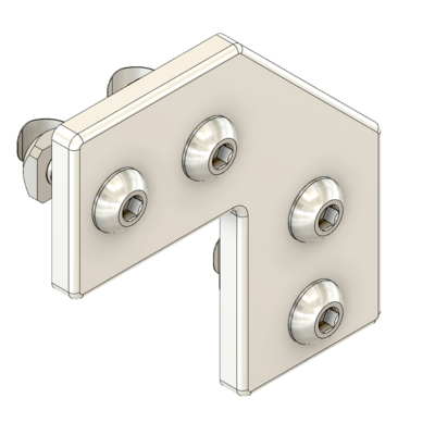 41-154-1 MODULAR SOLUTIONS ALUMINUM CONNECTING PLATE 135MM X 135MM FLAT CORNER W/HARDWARE